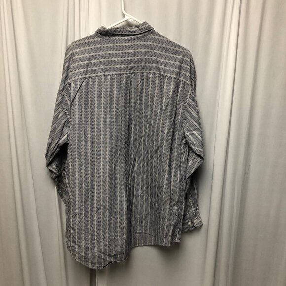 Archive Shirt Mens Size XL Blue White Striped Button Down Cotton Long Sleeve - Picture 3 of 6